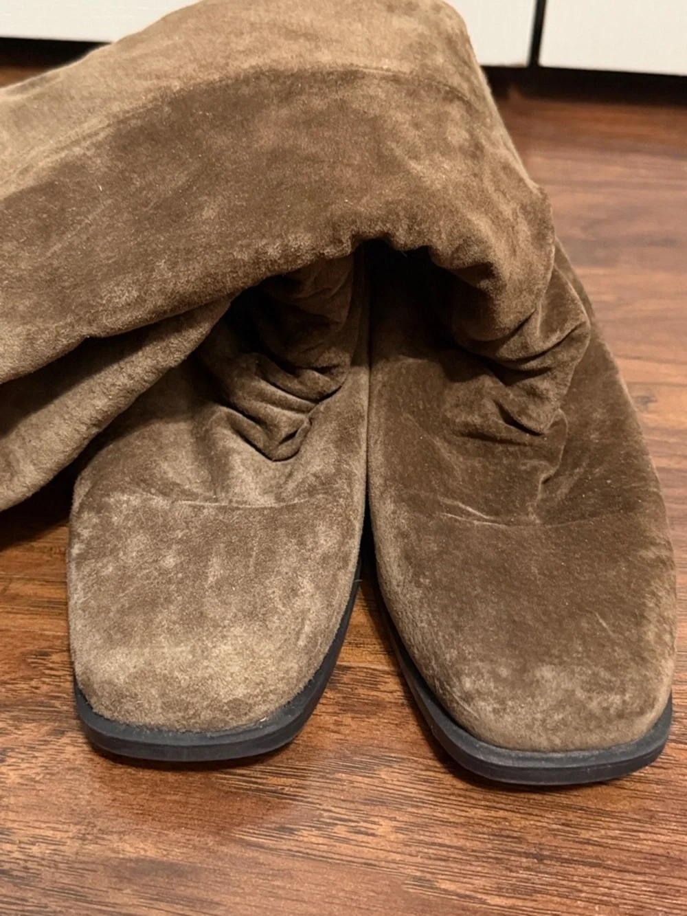 💖Vintage Markon Brown Suede Winter Boots 9W Wide Minimalist‎ Comfort Goblincore